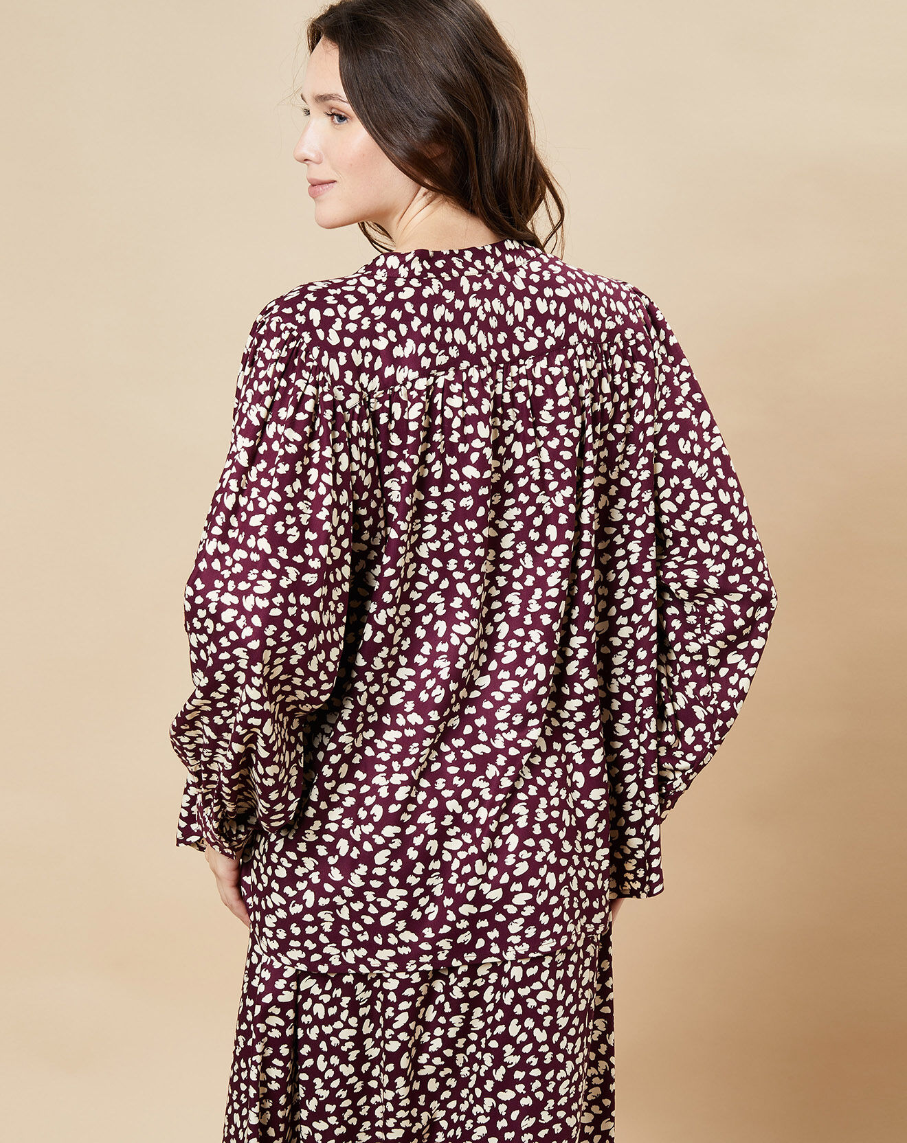 Harris Wilson Blouse Sandra imprimée aubergine/blanc