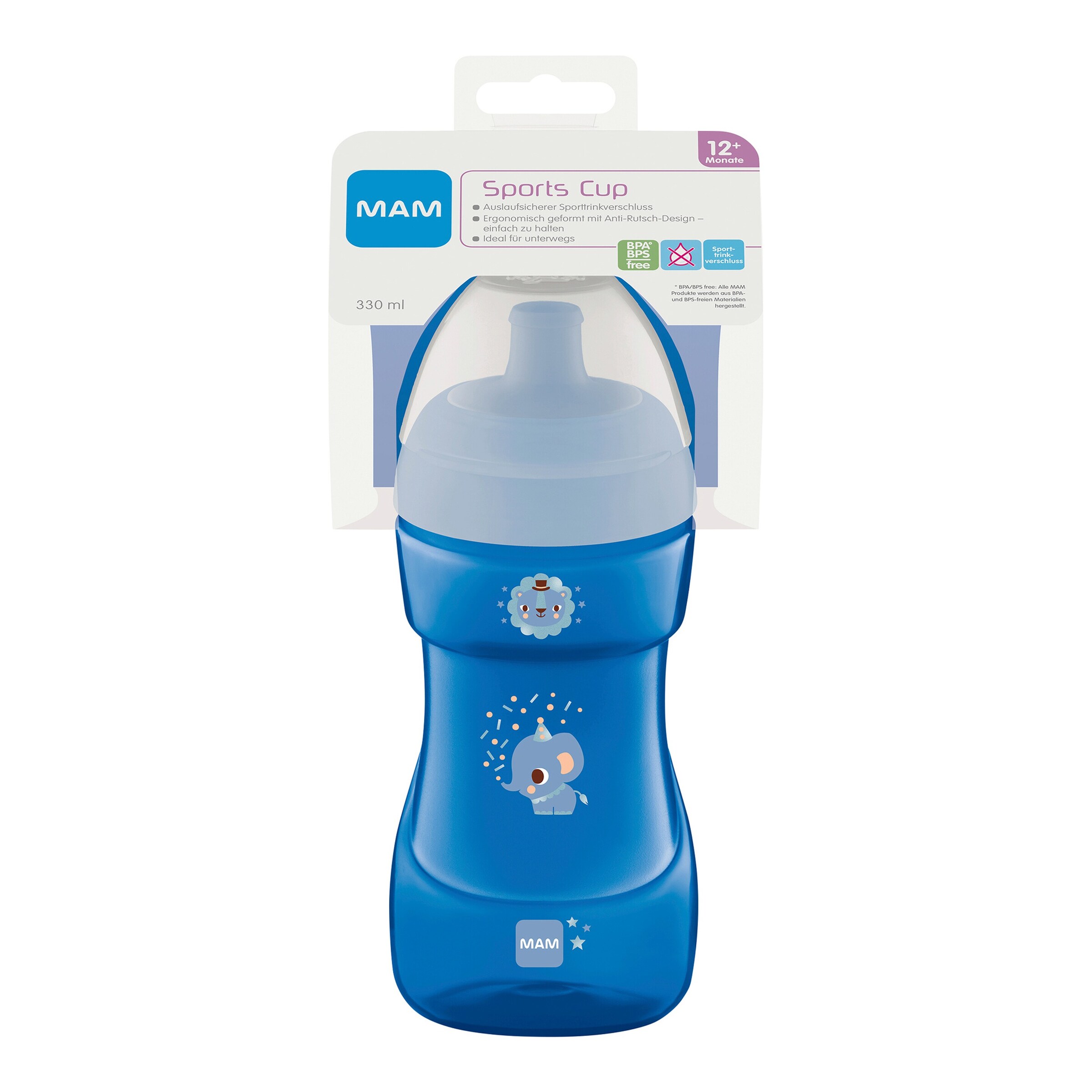 MAM Trinklernflasche Sports Cup, 330ml, ab 12M blau