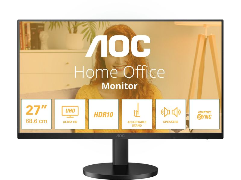 AOC Monitor U27B3AF 27-Zoll-Monitor mit IPS-Panel und Ultra HD 4K-Auflösung