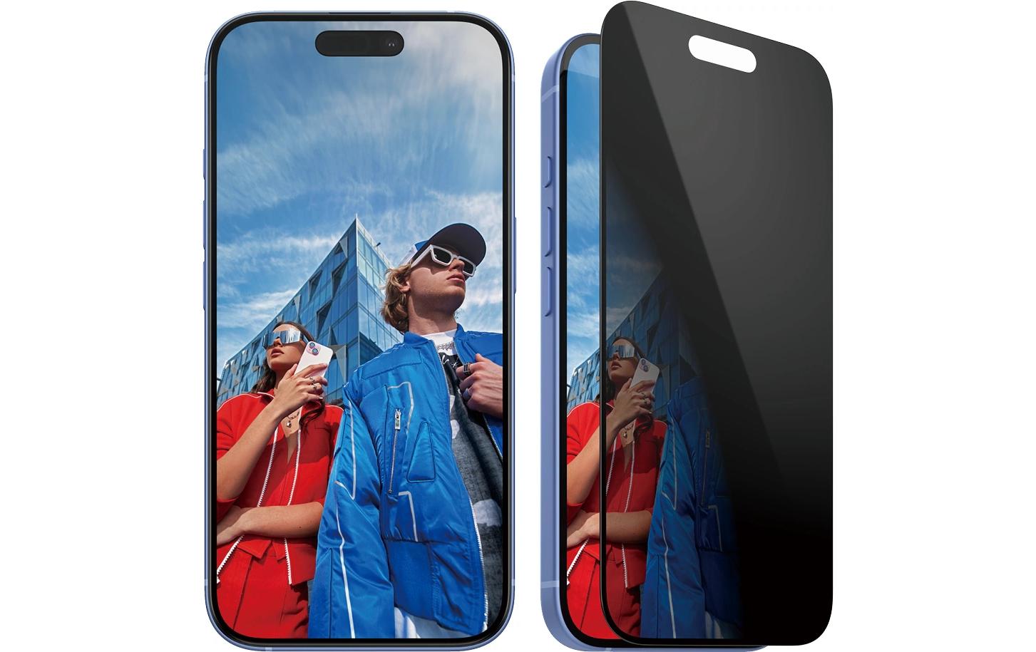 Displayschutz Ultra Wide Fit Privacy iPhone 15/16Privacy-Display-Schutzfolie für das Apple iPhone 15/iPhone 16