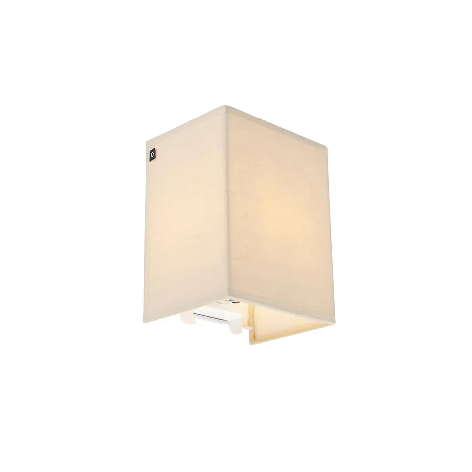 Qazqa wandlampen vete beige e27
