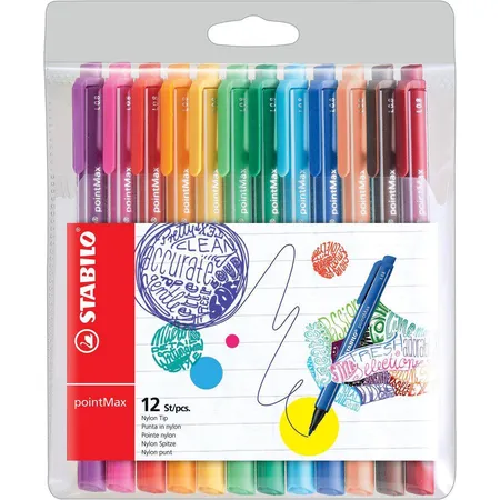 Filzschreiber - STABILO pointMax - 12er Pack - mit 12 verschiedenen Farben
