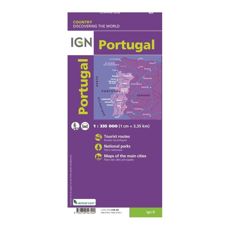 Portugal - Carte topographique