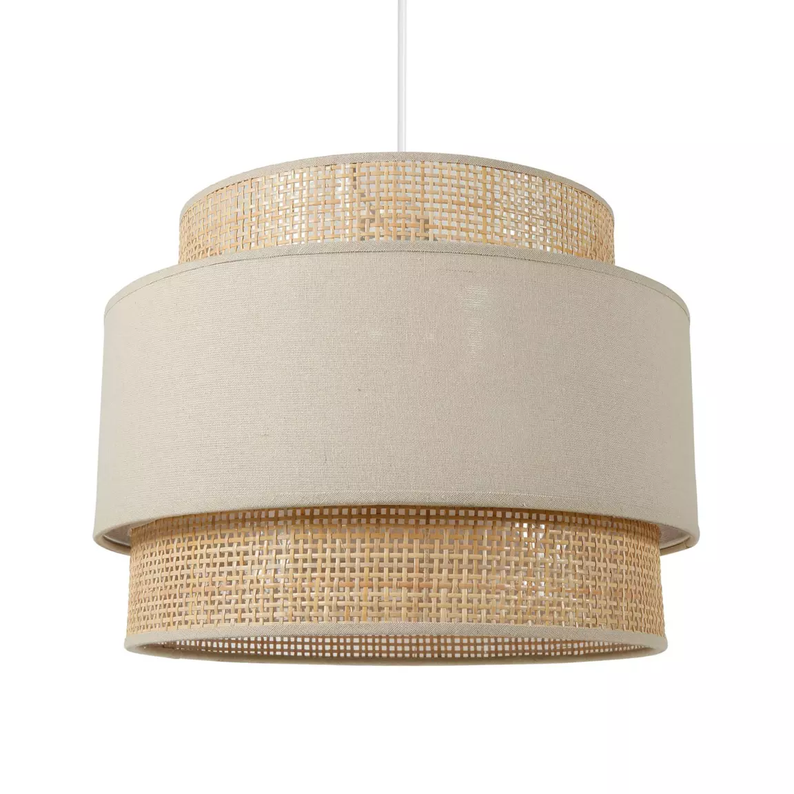 Suspension lumineuse en rotin (D40 cm) Gigogne Beige