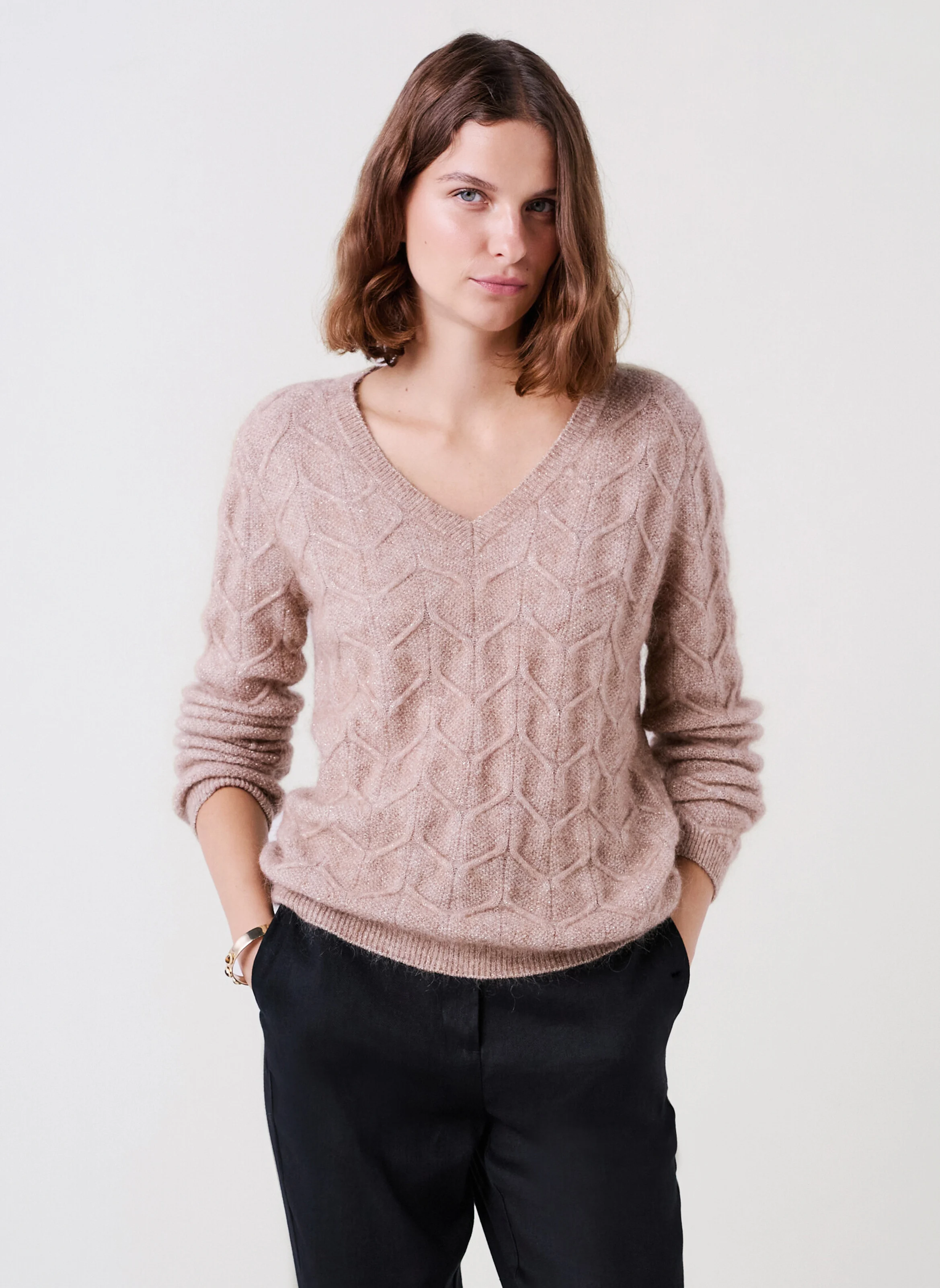 MSTANLEY - Pull droit en maille tricotée | Marron