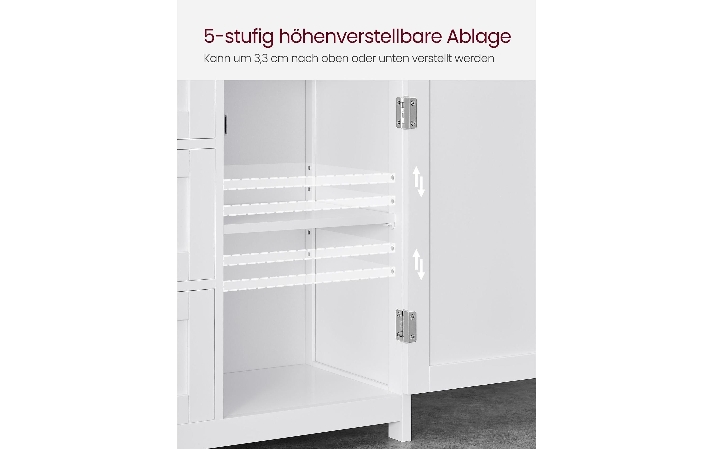 Kommode Floor Cabinet, MDF, 60 x 80 cm, Weiss<br>Badezimmerschrank mit drei Schubladen