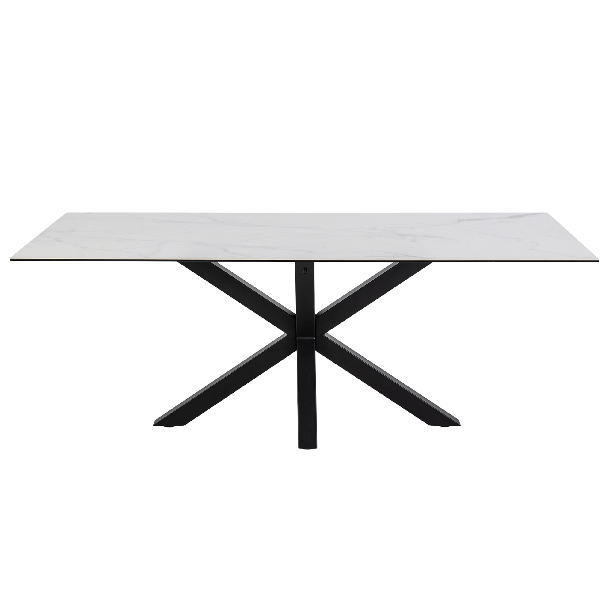 Eetkamertafel Cardiff - 200 x 100 cm - Keramiek wit blad
