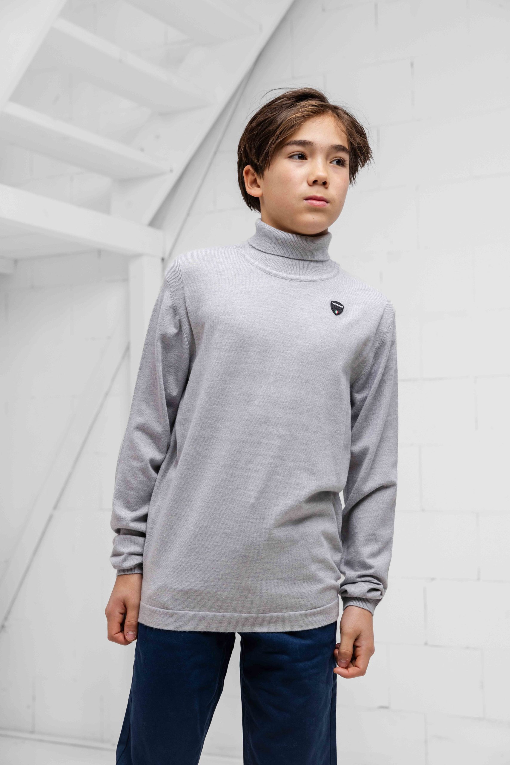 Vingino Knit Turtleneck Sweater Kids Grijs