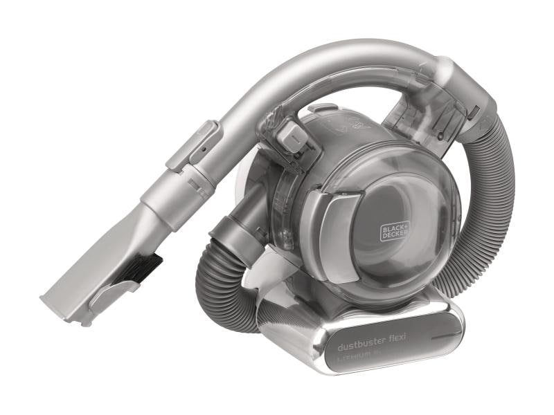 BLACK DECKER Akku-Handsauger Dustbuster Flexi Silber Portabler Akku-Staubsauger mit Schnellladefunktion