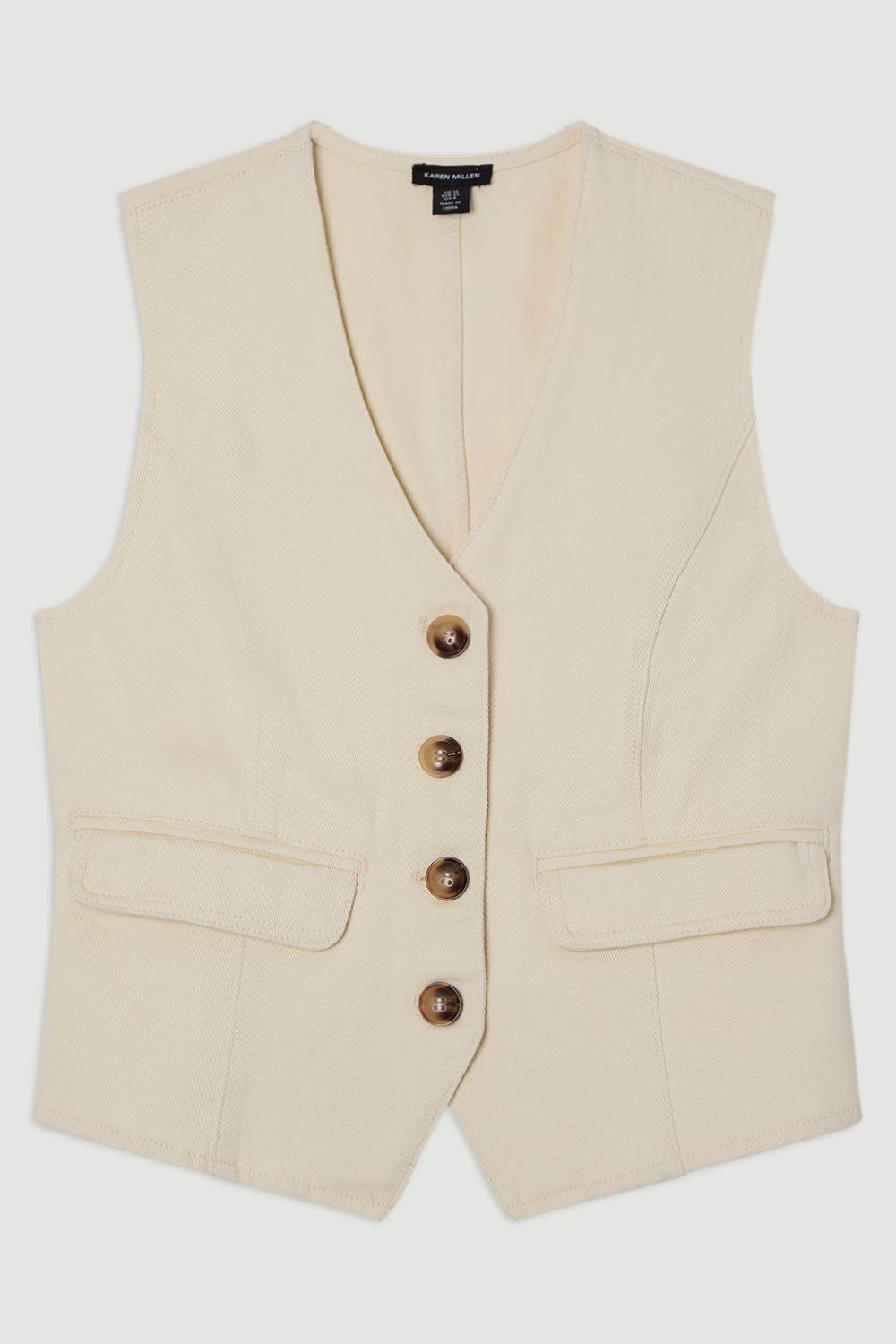 KarenMillen Gilet en denim à boutons traversants