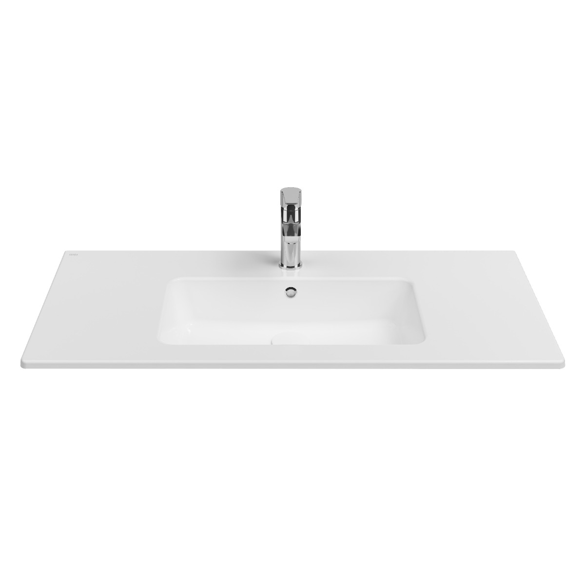 Isvea Sistema T inbouw wastafel met kraangat 100cm wit glans