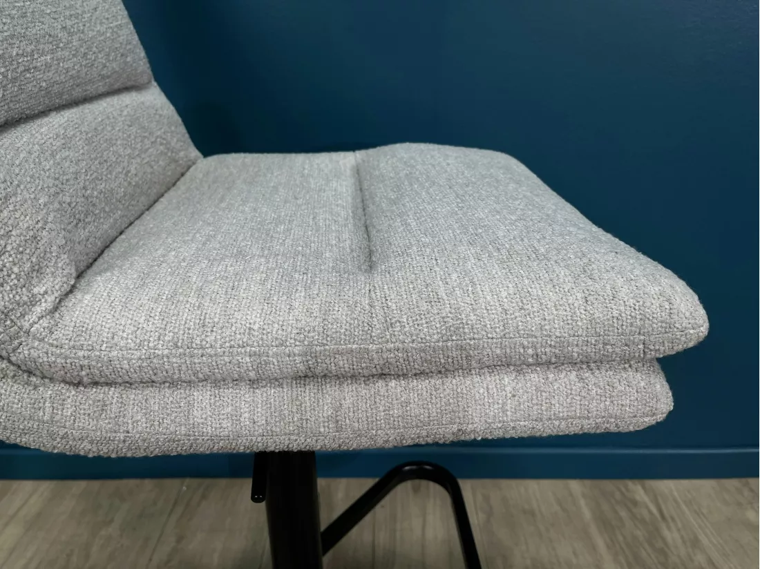 Chaise de bar tissu bouclettes sable réglable en hauteur (lot de 2) PALERME