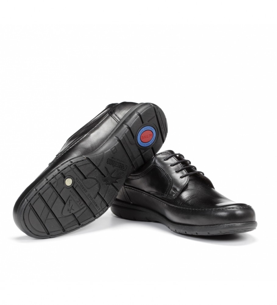 Sapatos de couro preto Fluchos Luca 8498