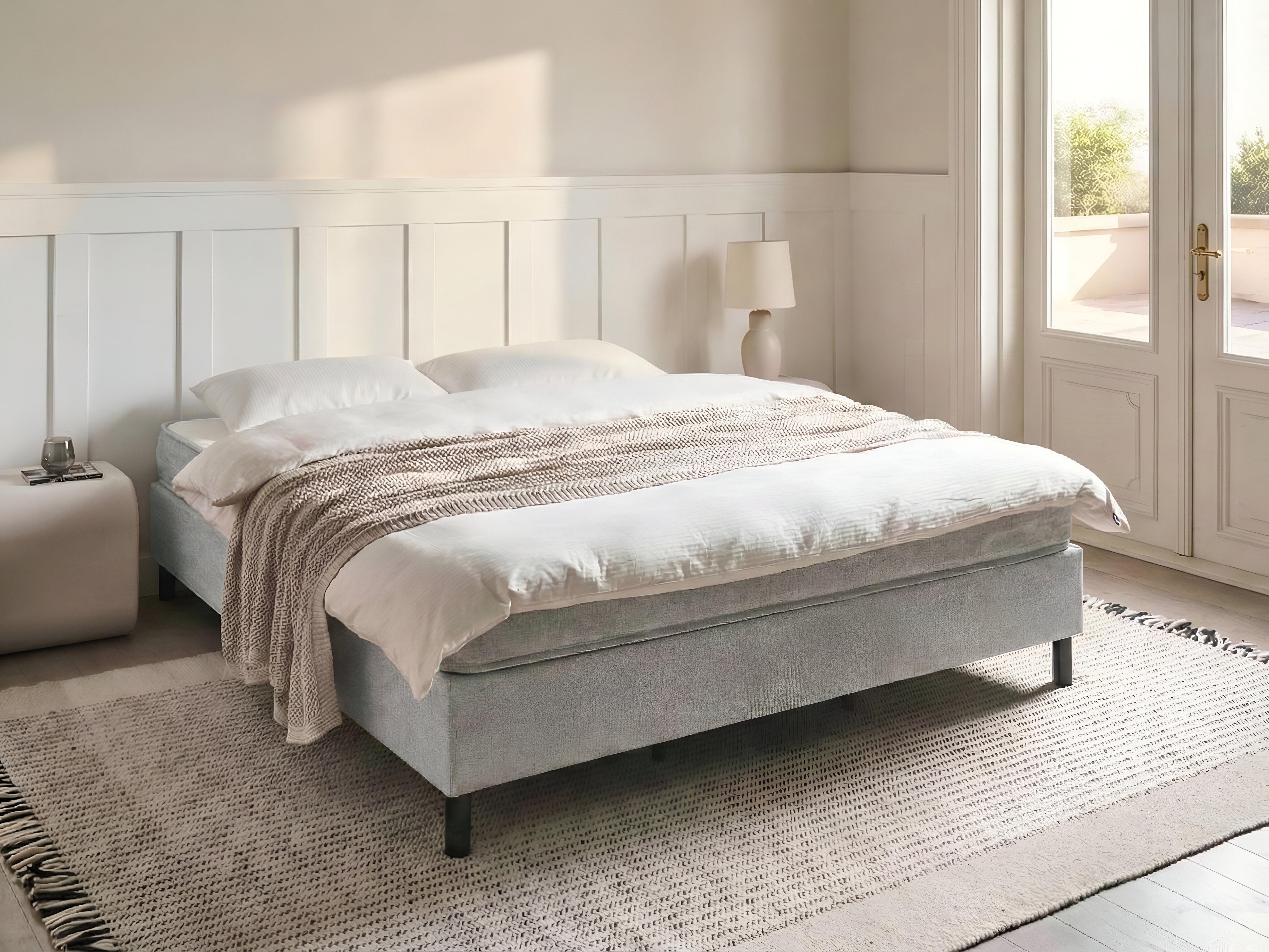 Boxspring zonder hoofdbord Stof COUNTESS 180 x 200 cm Lichtgrijs