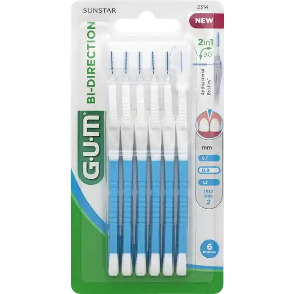 BI-DIRECTION Interdentalbürste Kerze 0,9 mm blau