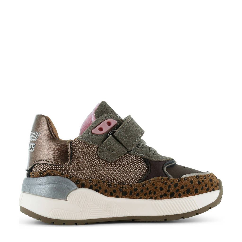 Shoesme leren sneakers brons/zwart
