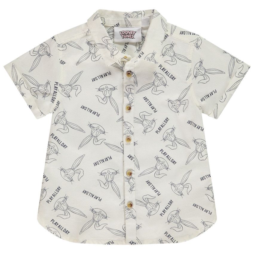 Chemise imprimé Bugs Bunny Looney Tunes pour bébé garçon - Ecru