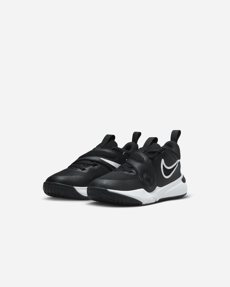 Chaussures de basket Nike Team Hustle D 11 Noir & Blanc pour enfant