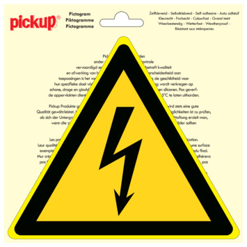 Pickup pictogram gevaar elektrische spanning 20x20 cm