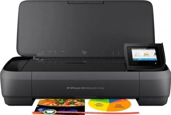 HP Officejet 250 Mobile All-in-One - Multifunktionsprinter - farve - blækprinter - Legal (216 x 356 mm) (original) - A4/Legal (medie) - op til 8 spm (kopiering) - op til 10 spm (udskriver) - 50 ark - USB 2.0, USB vært, Wi-Fi