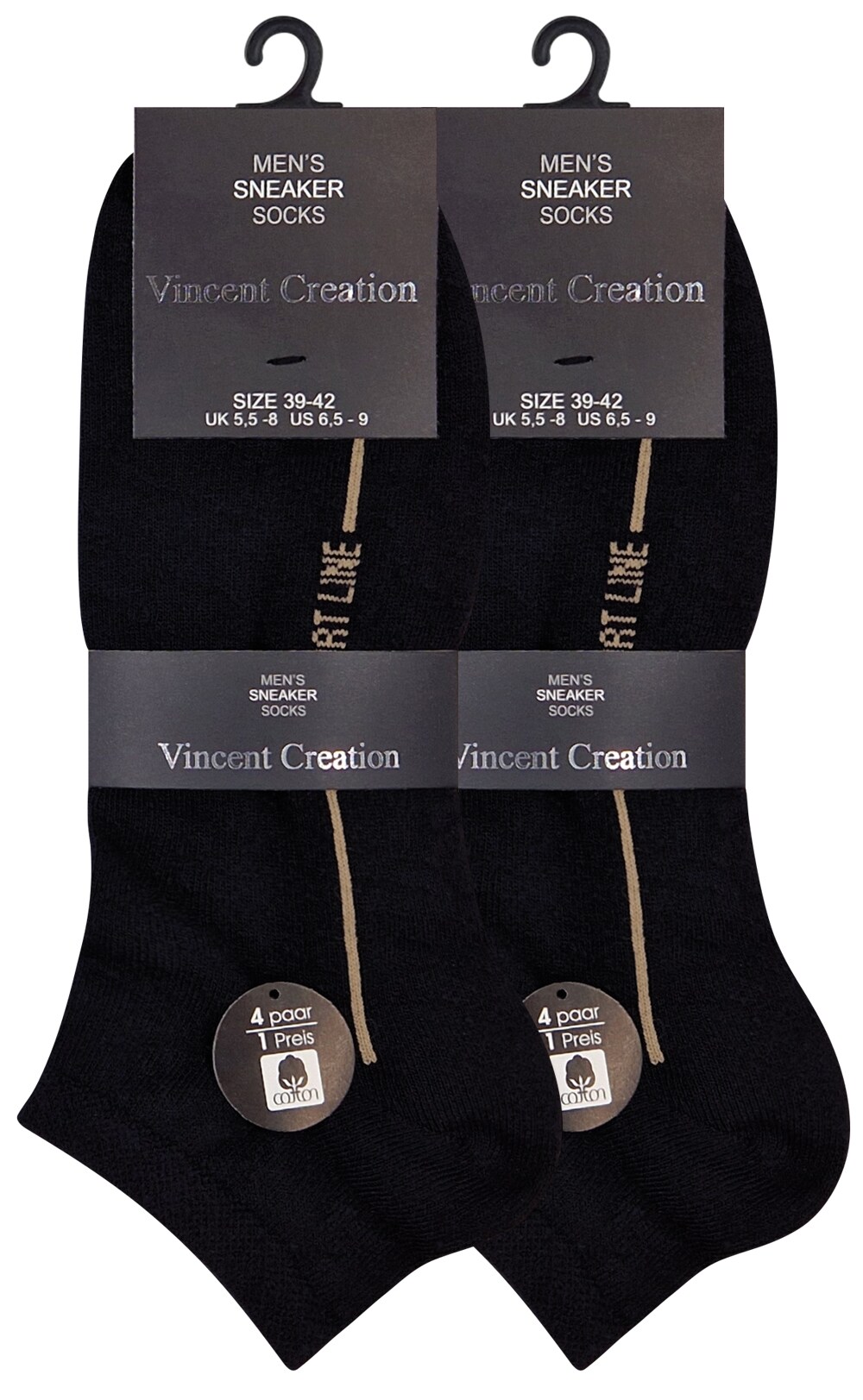 Vincent Creation® Sneaker Socken 8 Paar, Baumwolle