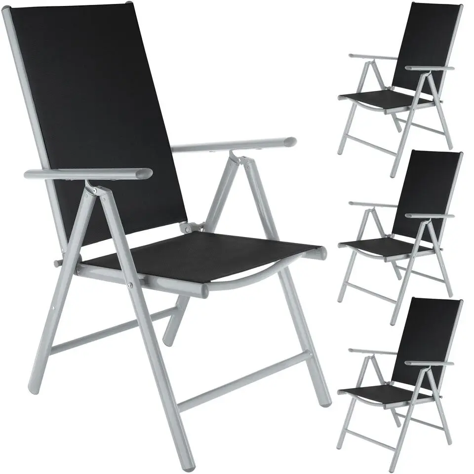 tectake Aluminium tuinstoelen inklapbaar, Zilver