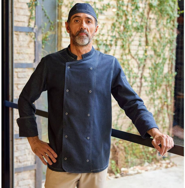 VELILLA V4007 - Casquette de Cuisine en Denim avec Cordon Ajustable