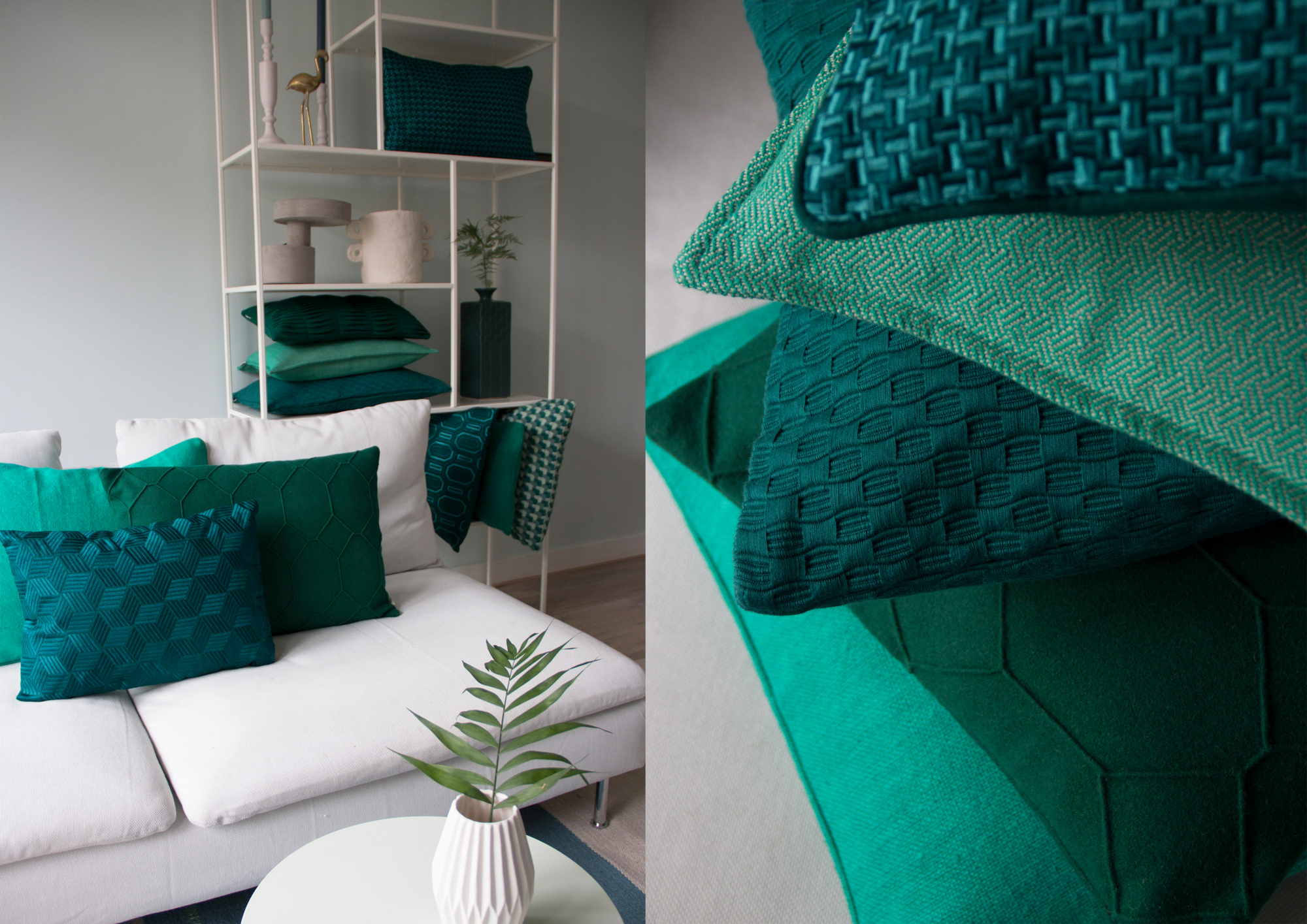Kussen herringbone cobaltblue