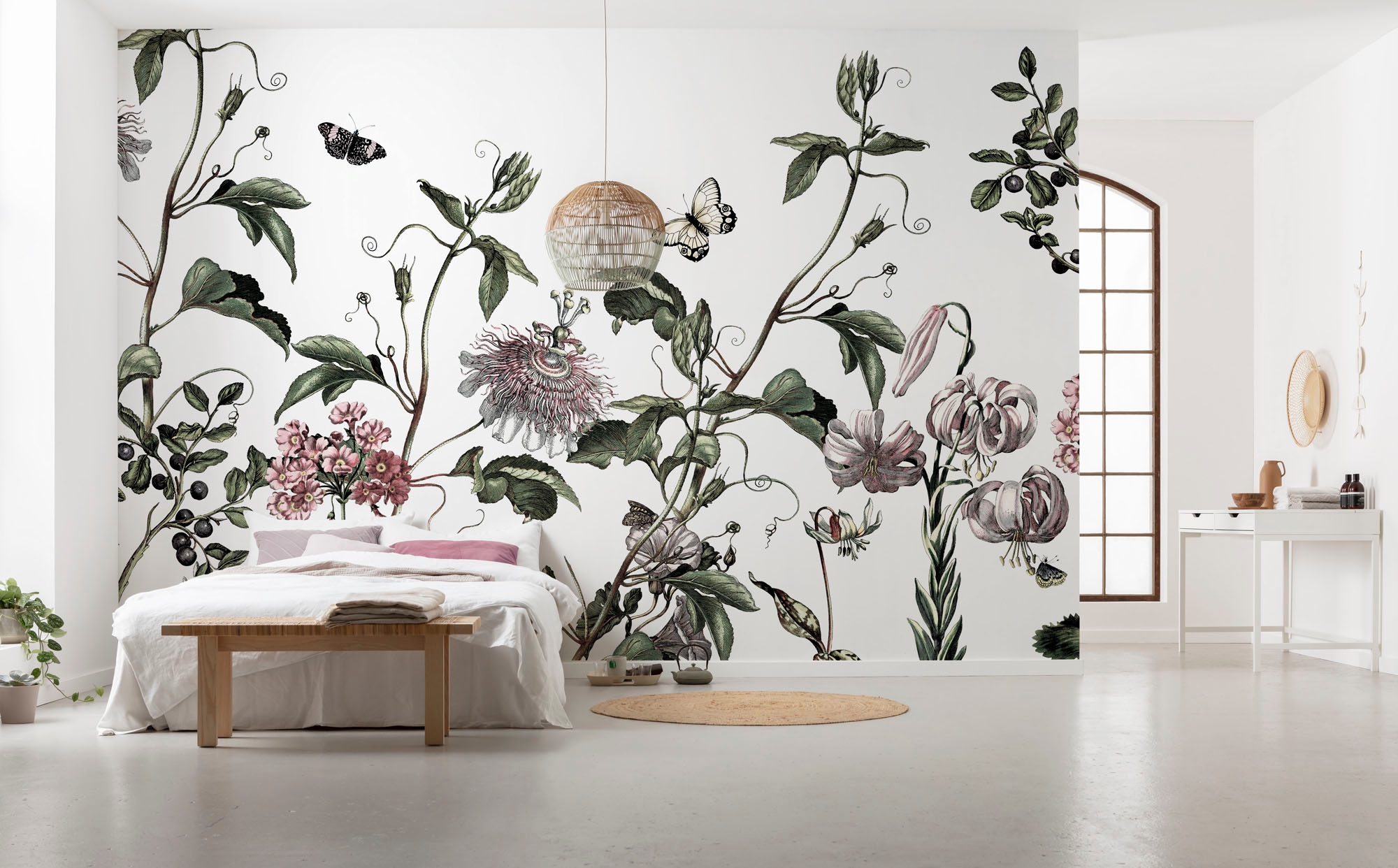 Komar Fototapete »Digitaldruck Vlies -  Paradis de Papillons - Grösse 400 x 250 cm« bedruckt glatt Wohnzimmer, Schlafzimmer