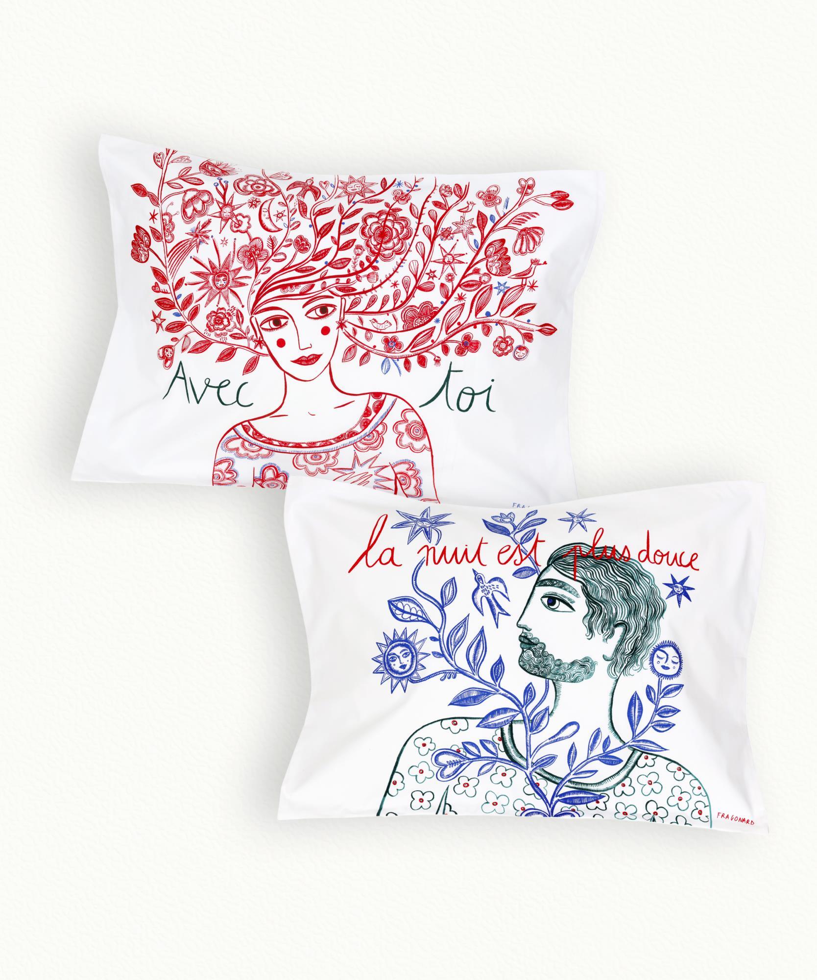 2 Taies d' oreiller Douce Nuit  50 x 70 cm - Rectangle
