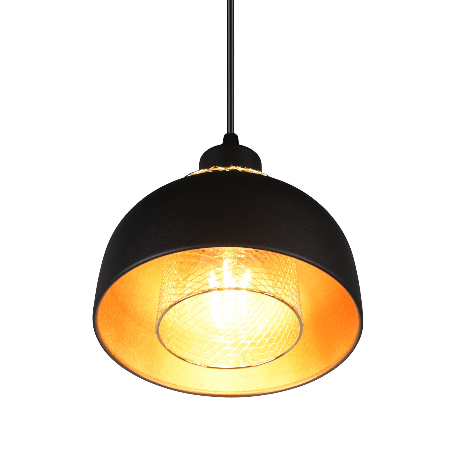 Pendelleuchte - schwarz-gold - Industrial Style - 18 cm