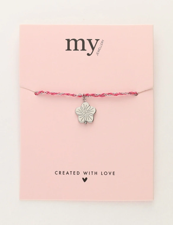 My Jewellery Sunrocks koord armband bloem MJ12208