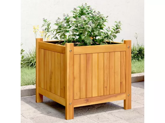 Jardinière avec doublure 42x42x40 cm bois massif d'acacia