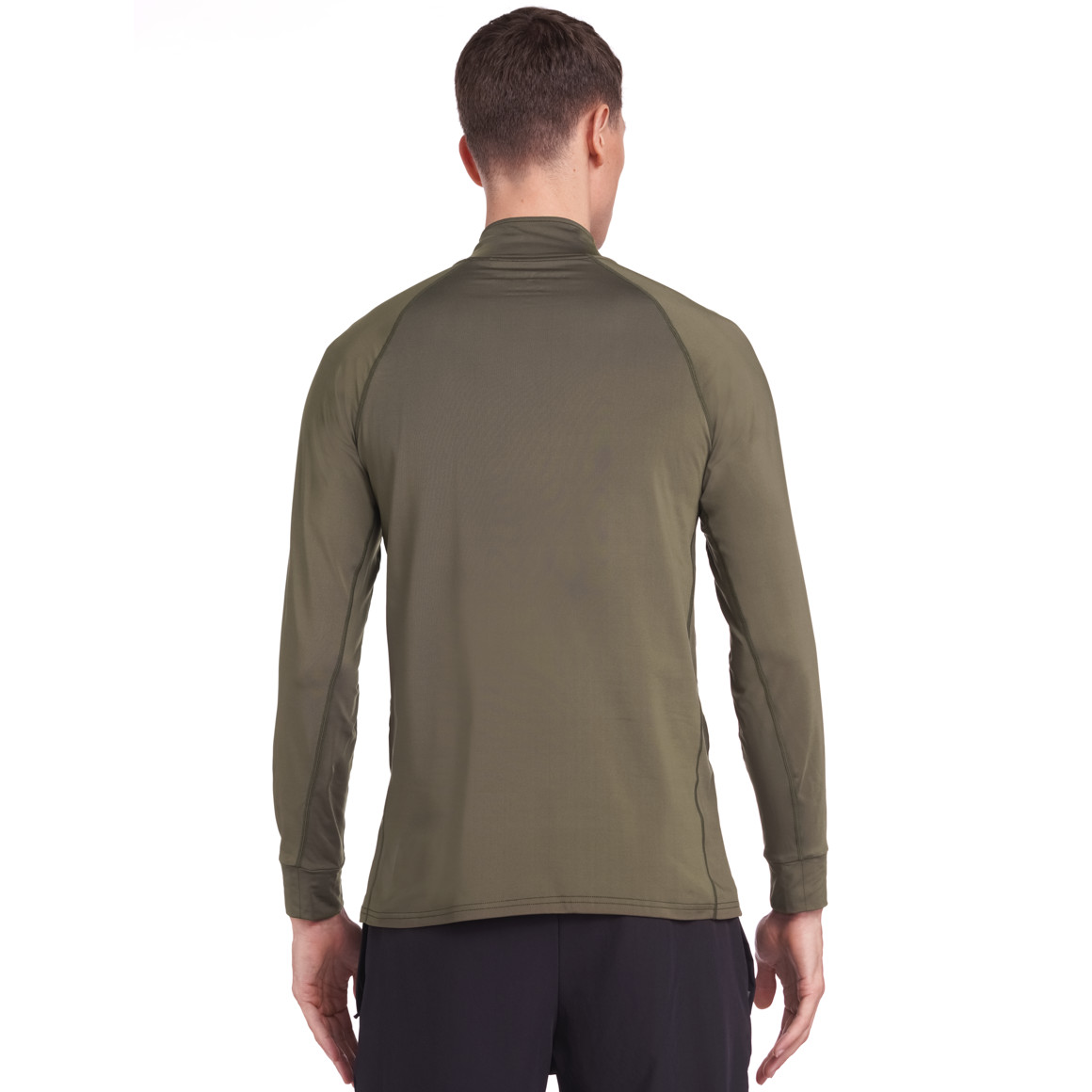 Herren Sport-Langarmshirt mit Zipper oliv