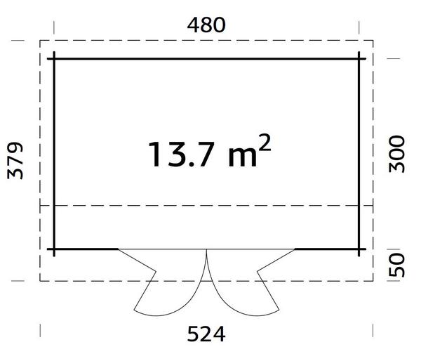 Palmako Gartenhaus Ines, ca. B524/H249/T379 cm