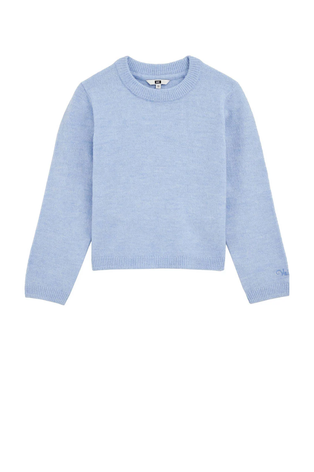 WE Fashion trui lichtblauw fijn gebreid