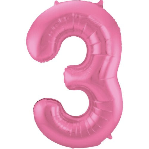 Cijferballon drie - metallic matroze - 86 cm