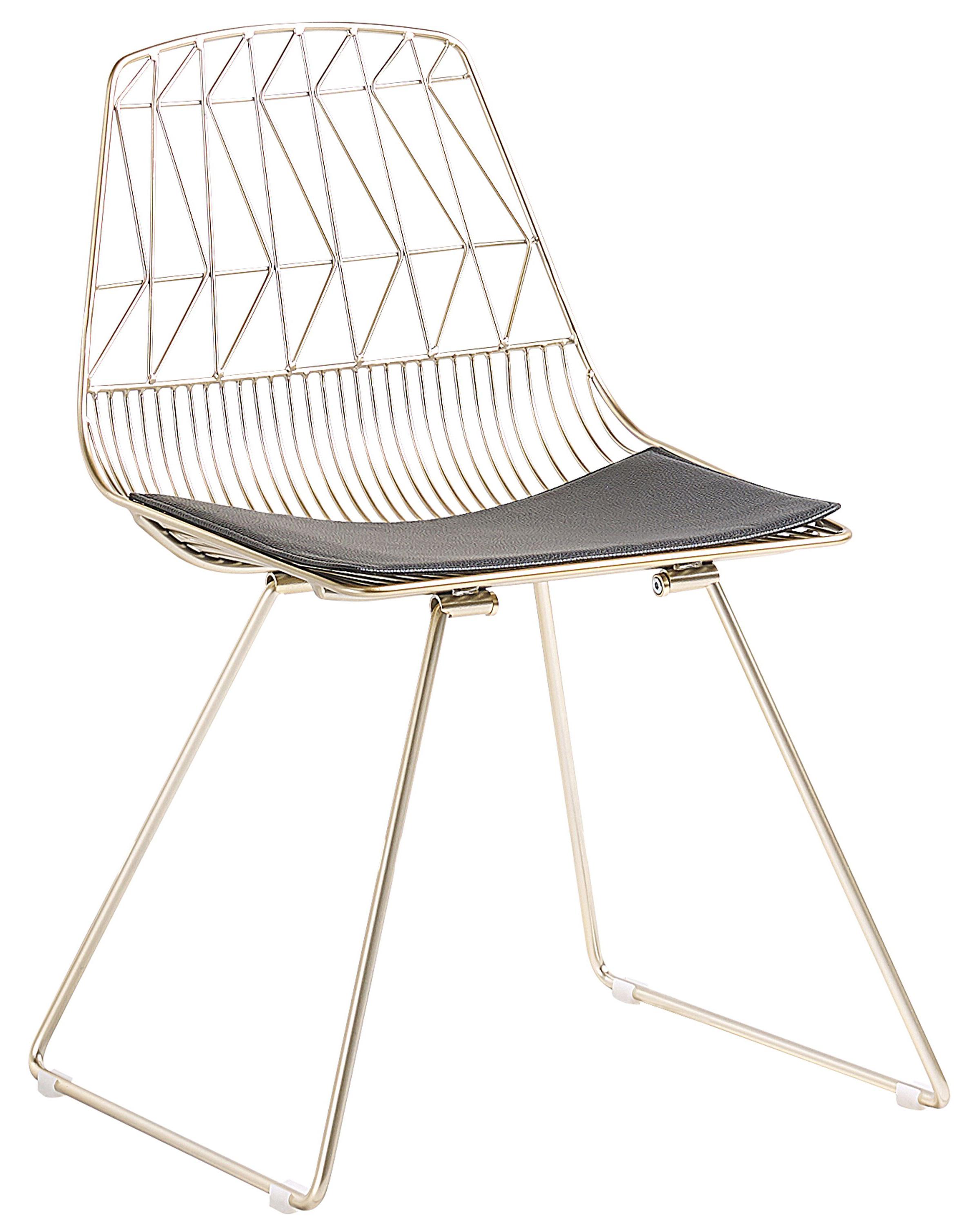 Set van 2 eetkamerstoelen HARLAN Metaal Goud