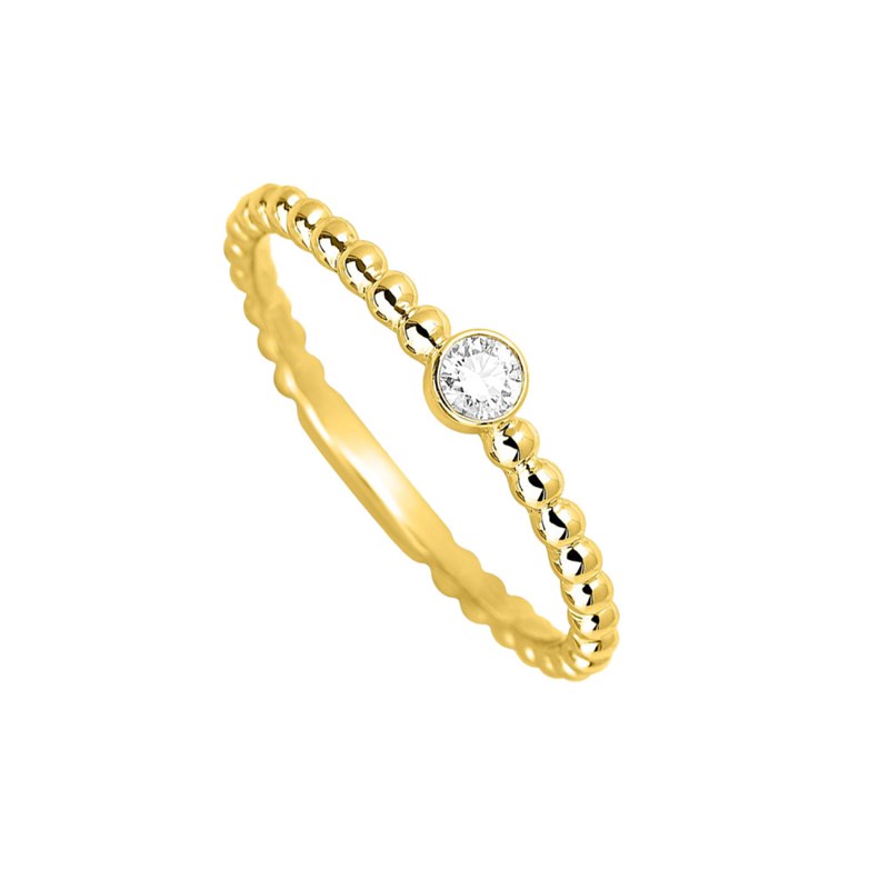 Bague Femme - Or 18 Carats - Diamant 0,07 Carats