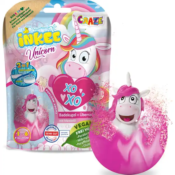 INKEE Überraschungs-Badekugel Unicorn