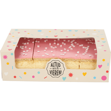 Jumbo - Roze Tompouce met Hartjesdecoratie - 4 Stuks