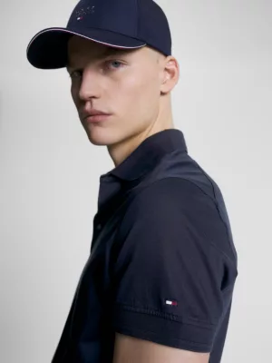 Polo Slim Mercerizada com Bordado de Bandeira