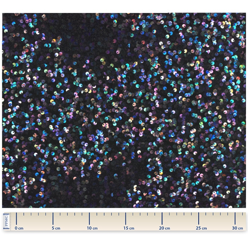 Tissu Sequins Violet Noir