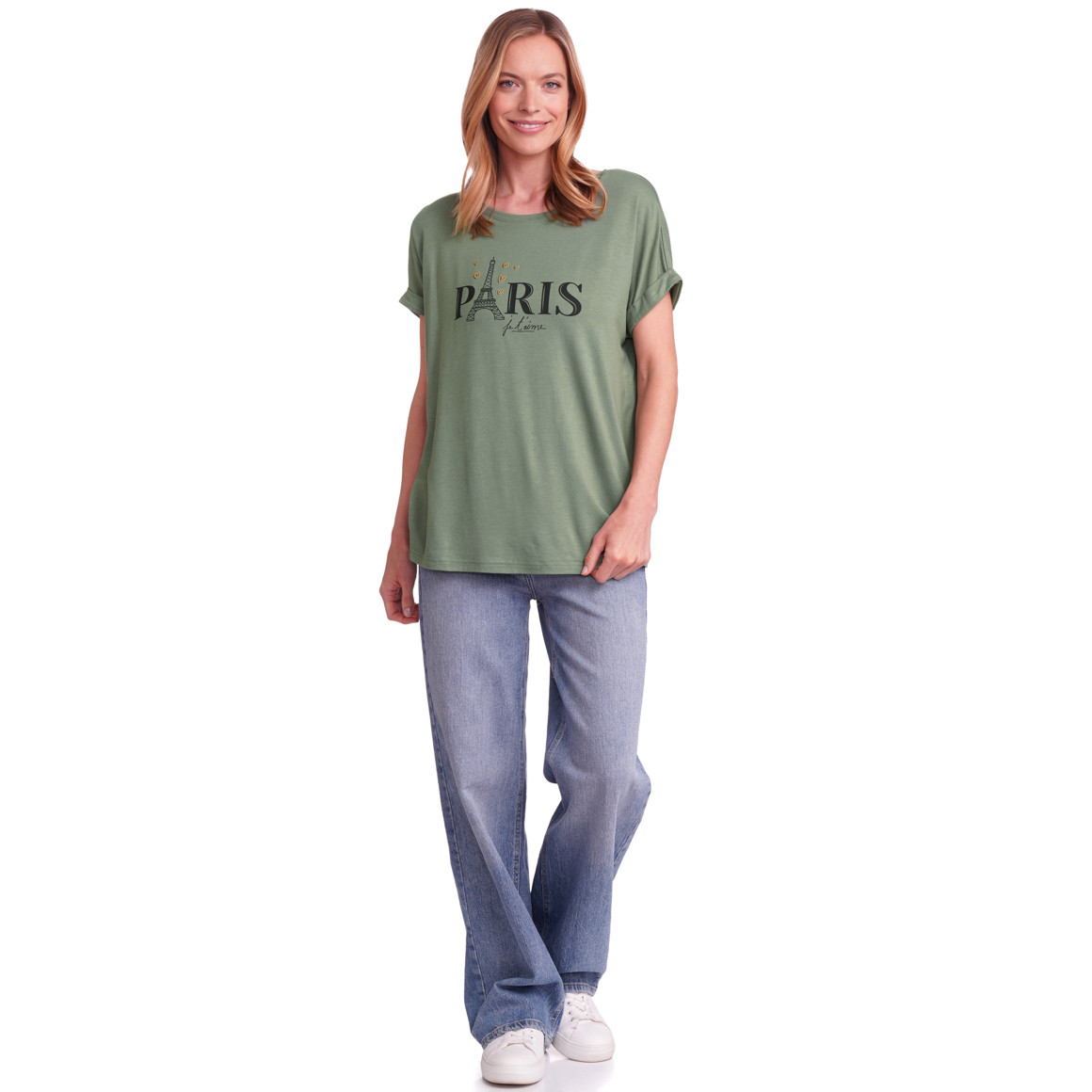 Gina Benotti Damen T-Shirt mit Print dunkelgrün
