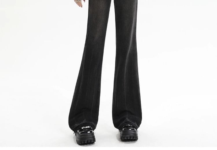Ukiyo - High Waist Washed Flared Jeans