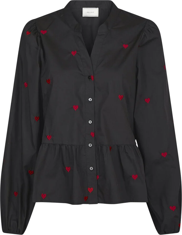 Neo Noir Savoy Hearts Blouse Black