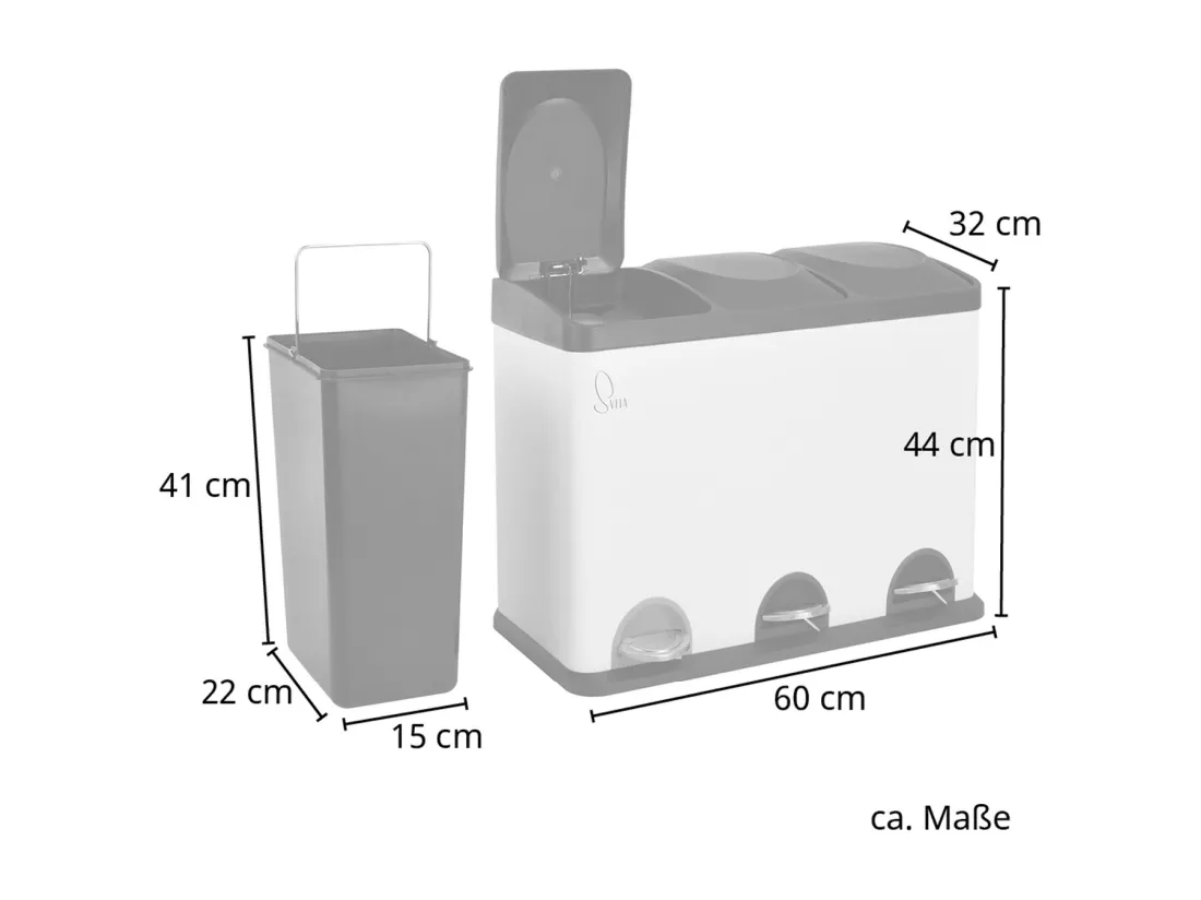 Poubelle de recyclage 45L