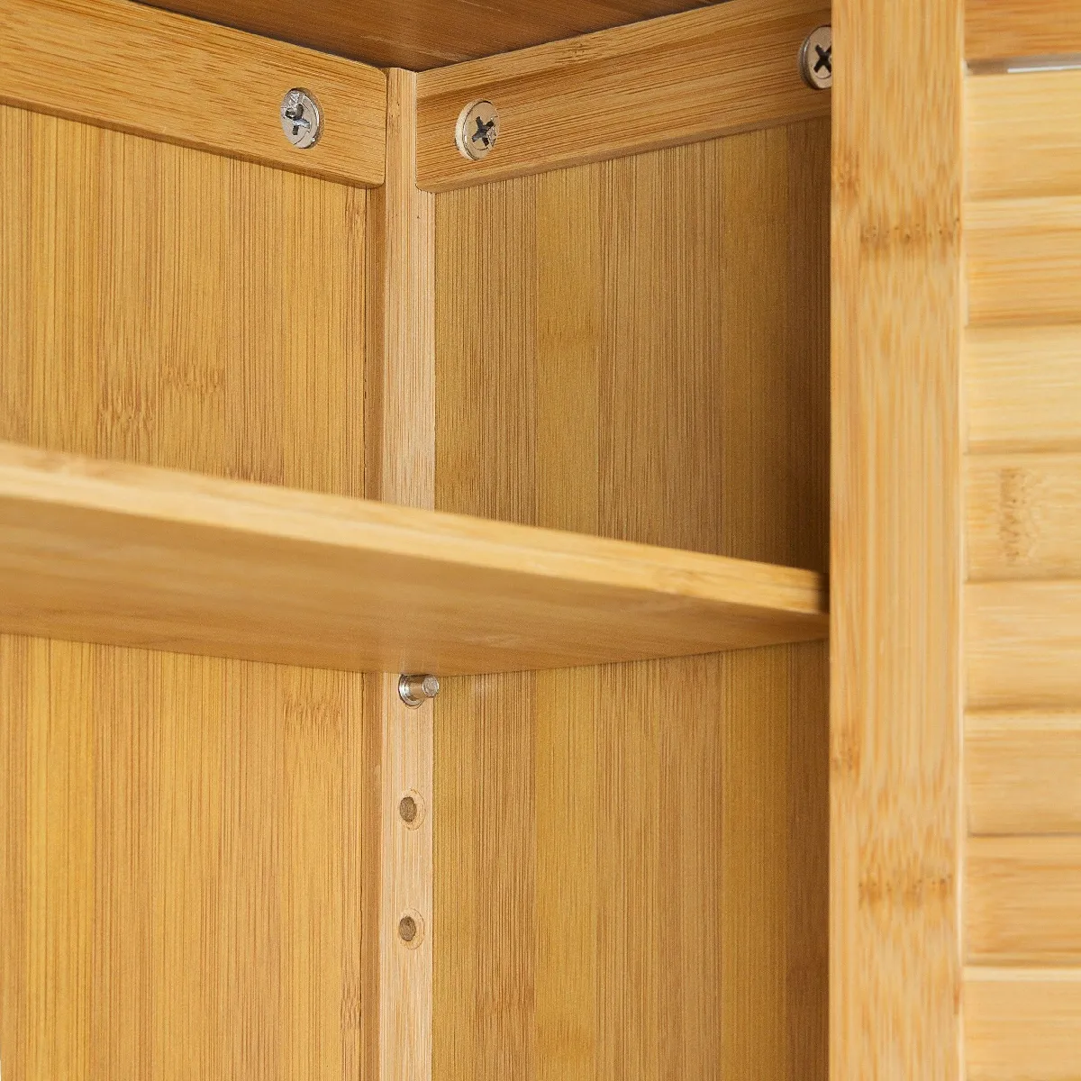 Armoire salle de bain Helloshop26 - Bambou 66 x 62 cm
