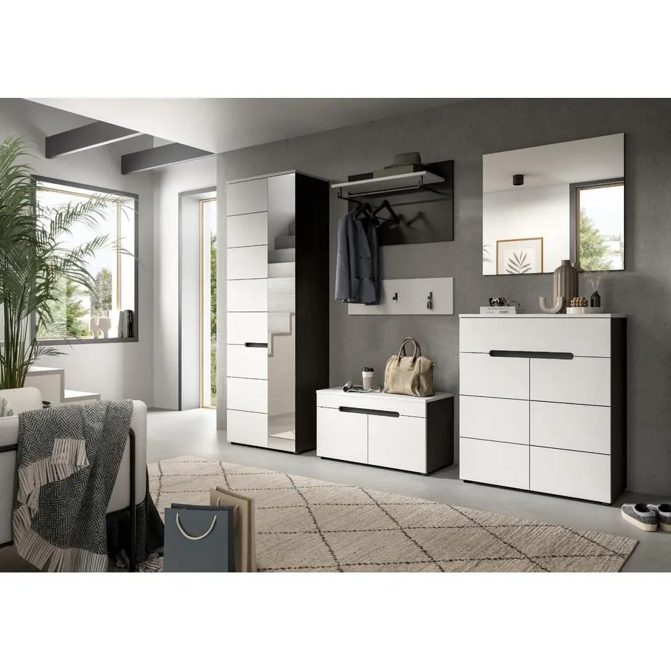 Hioshop Canu kapstok 3 haken wit- grijs
