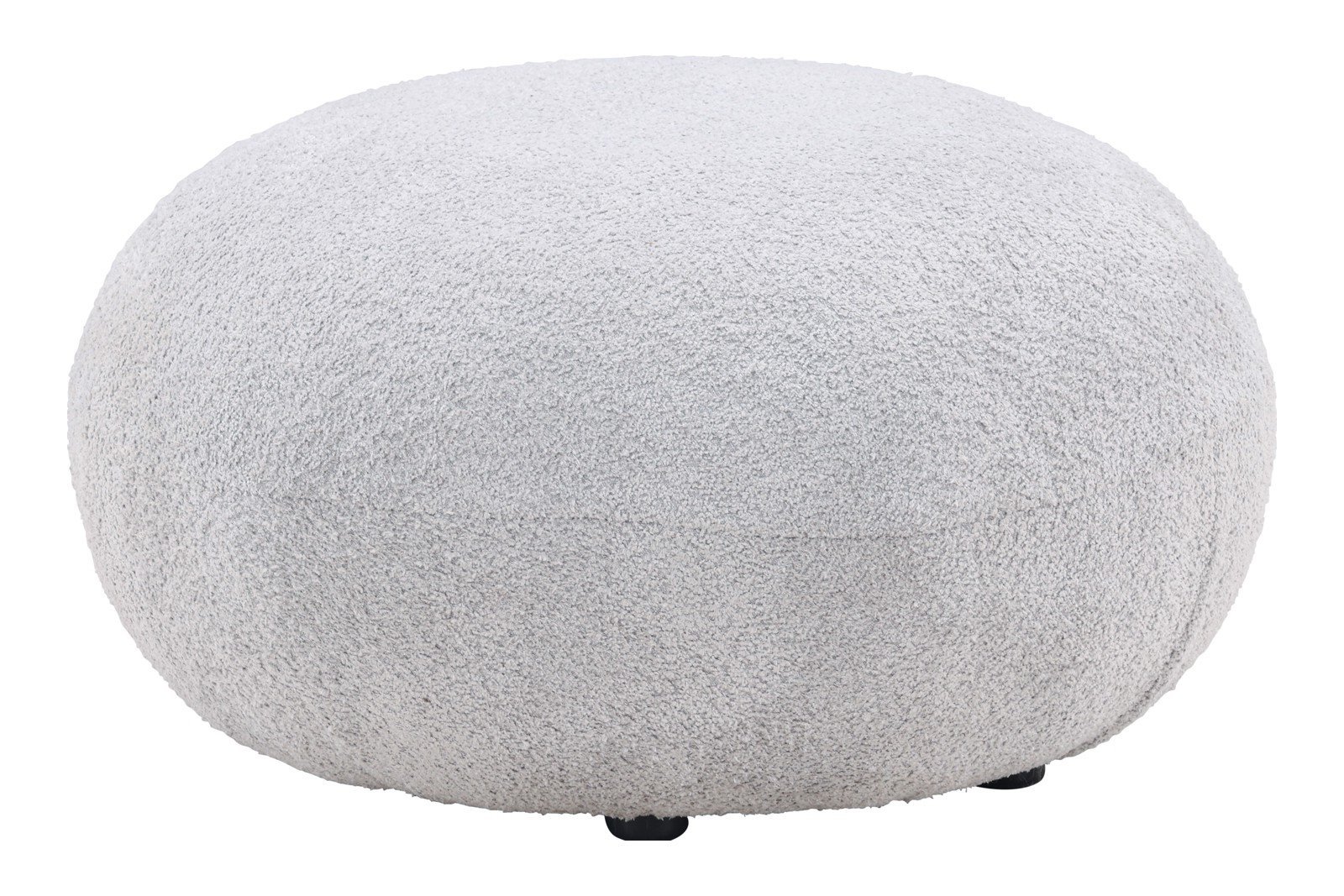 Bologna puff Ø74cm, lysgrå teddy tekstil\n
